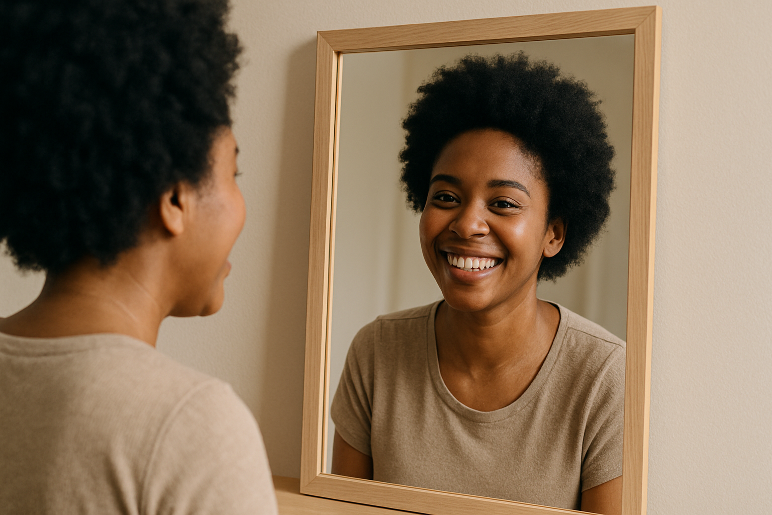 Woman in mirror