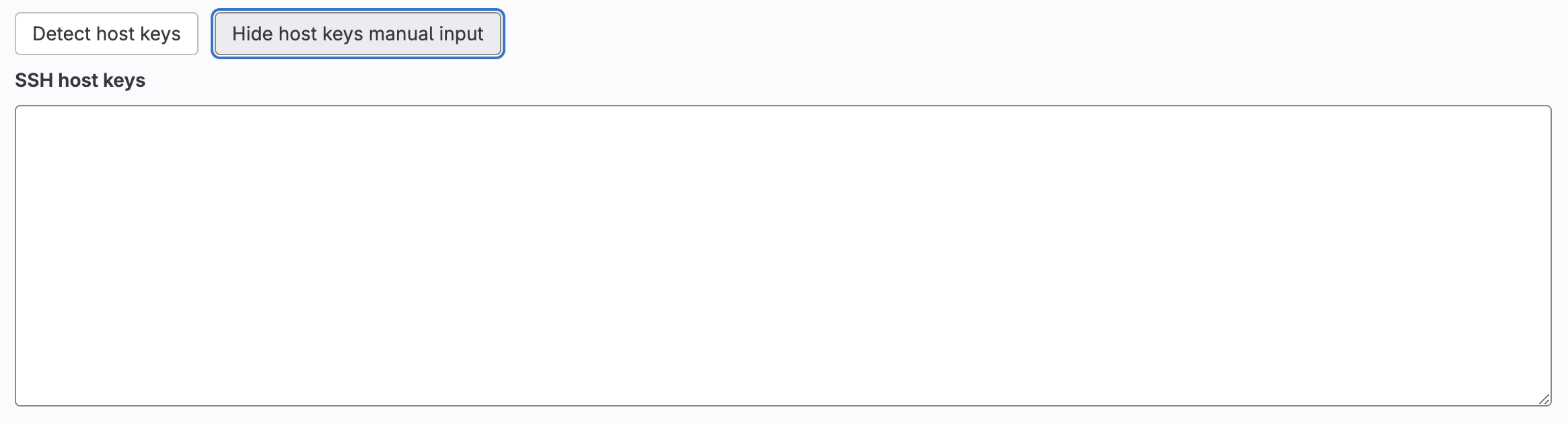 Dropdown input host keys manually