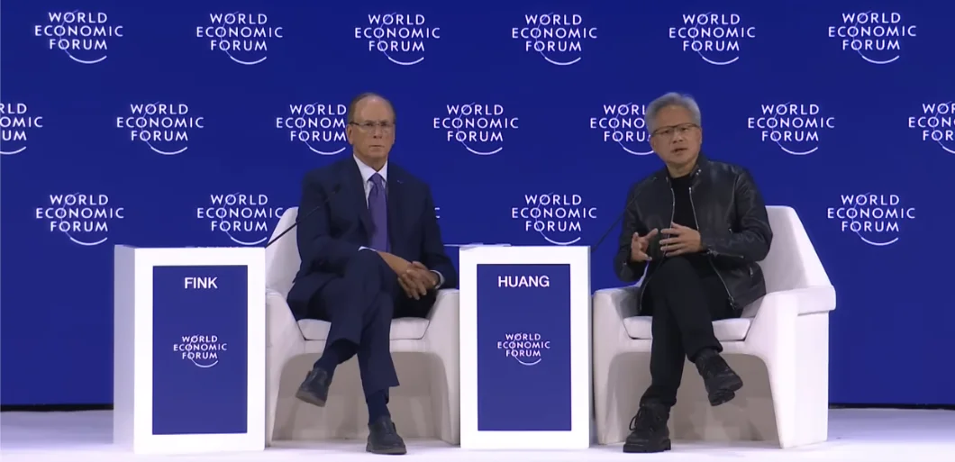 Jensen Huang and Larry Fink in conversation at the World Economic Forum