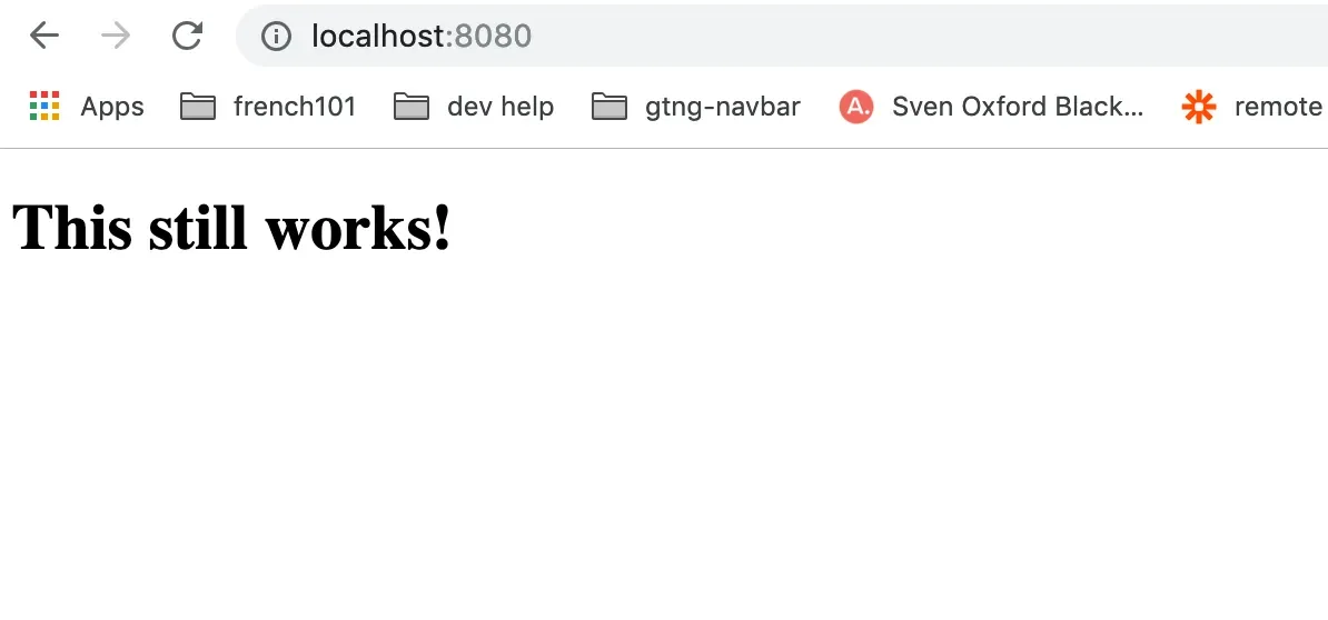 Browser image of app running locally